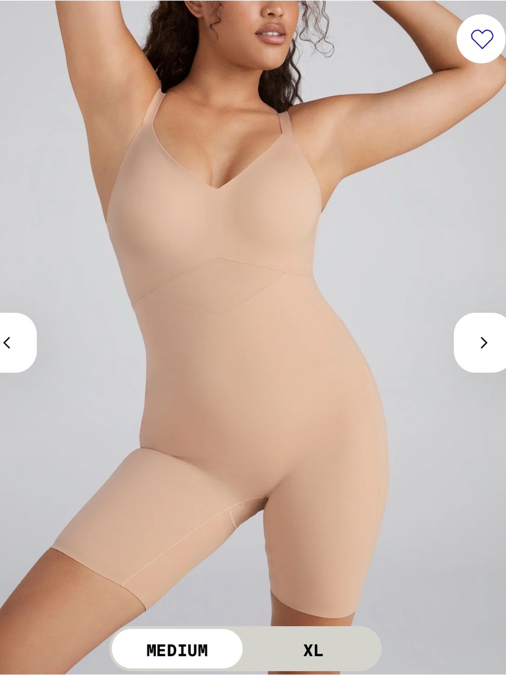 HoneyLove Mid-Thigh Bodysuit in Sand, Size Medium, NWT